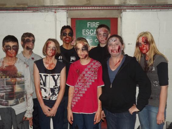 Zombie film shoot